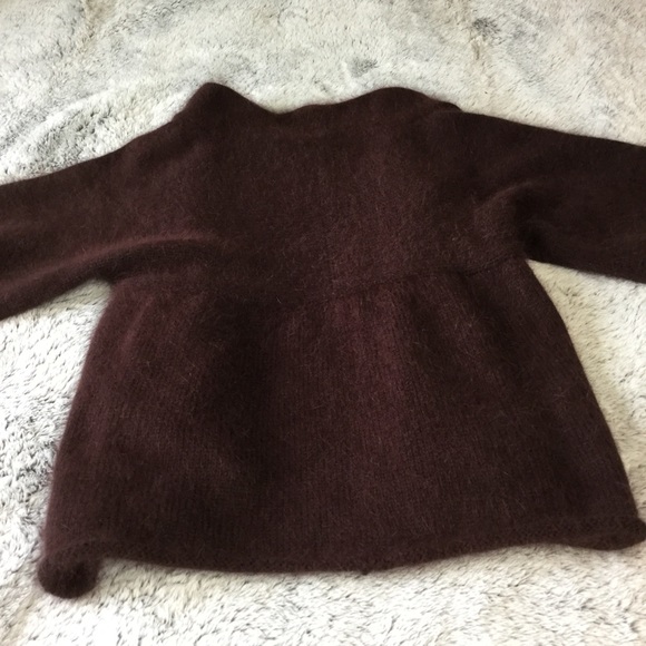 Moda International Angora rabbit fur blend open front Cardigan sweater small - Picture 13 of 17